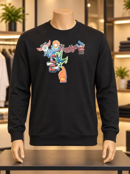 Black Colour Collage Sweatshirt