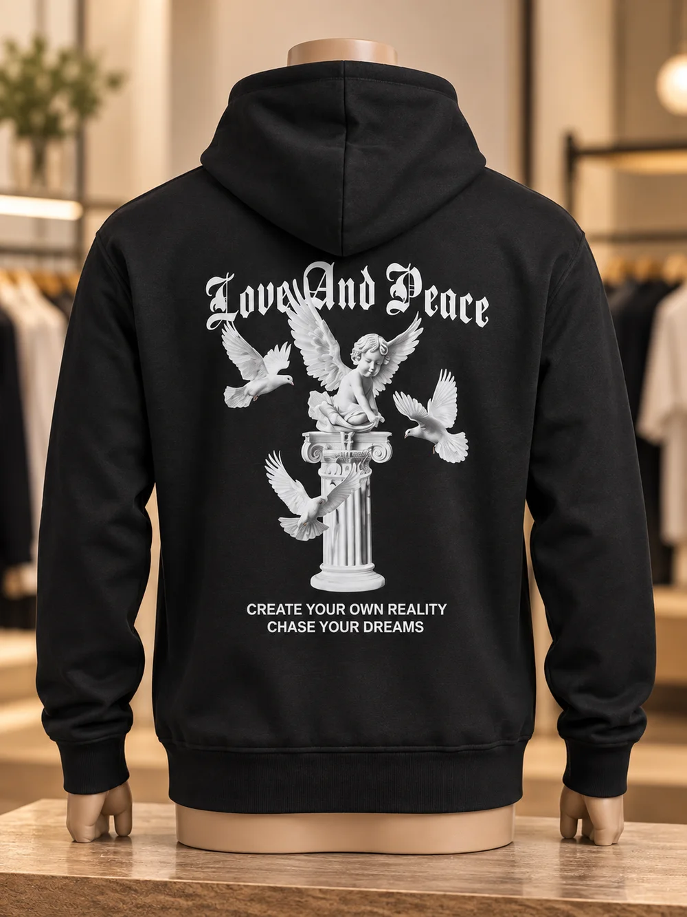 Black Love And Peace Hoodie, additional view