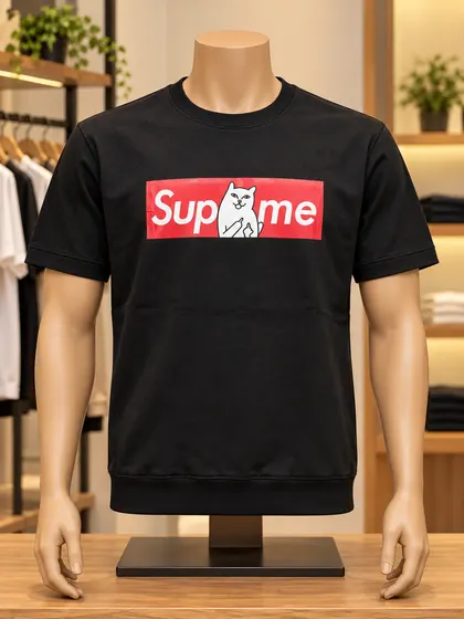 Black Red Cat Graphic Top
