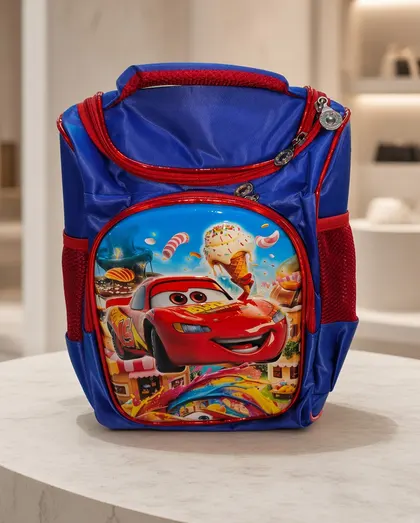 Blue & Red Cars School Bag