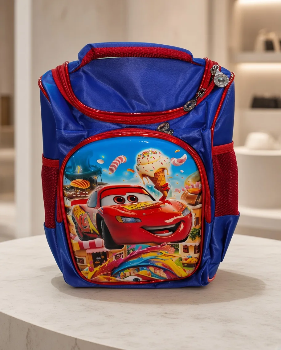 Blue & Red Cars School Bag