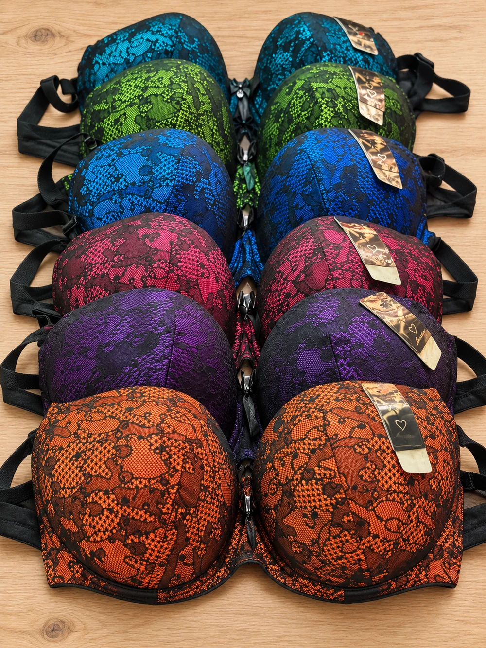 Contrast Floral Lace Bra colour selection
