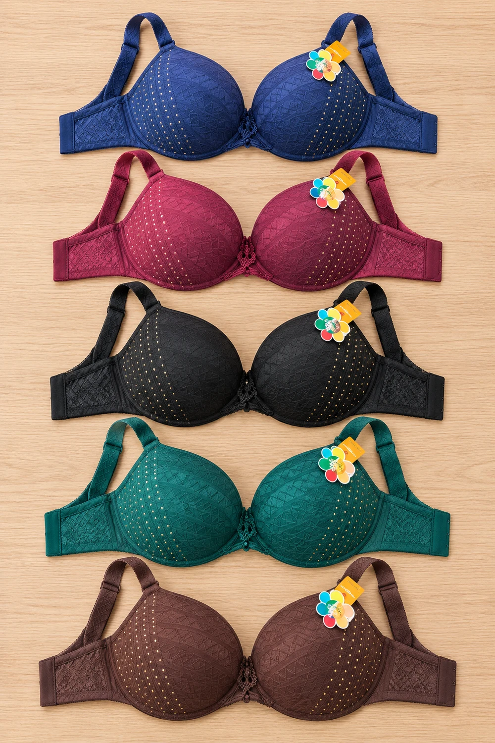 Dotted Pattern Bra colour selection