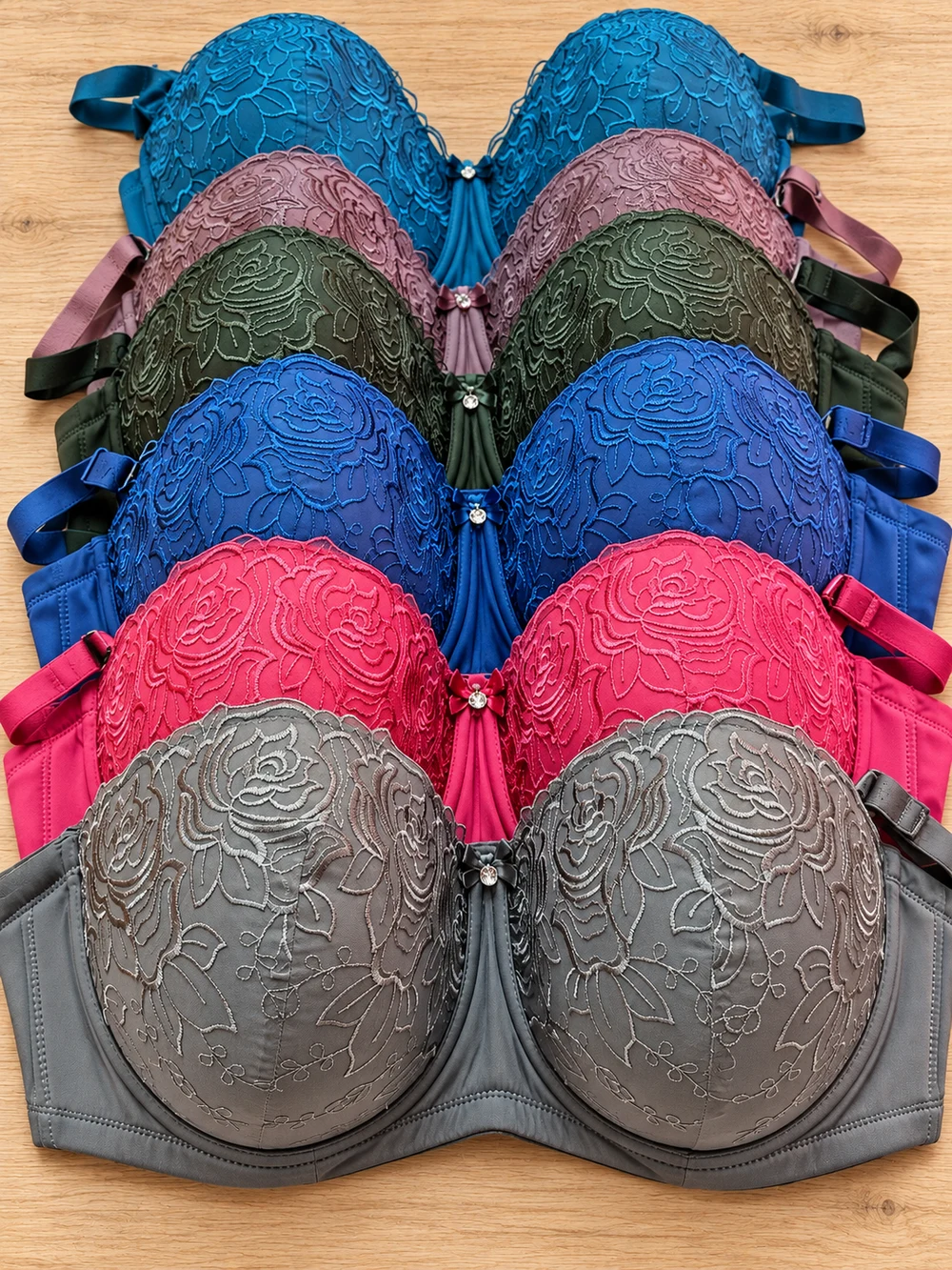 Rose Lace Bra colour selection