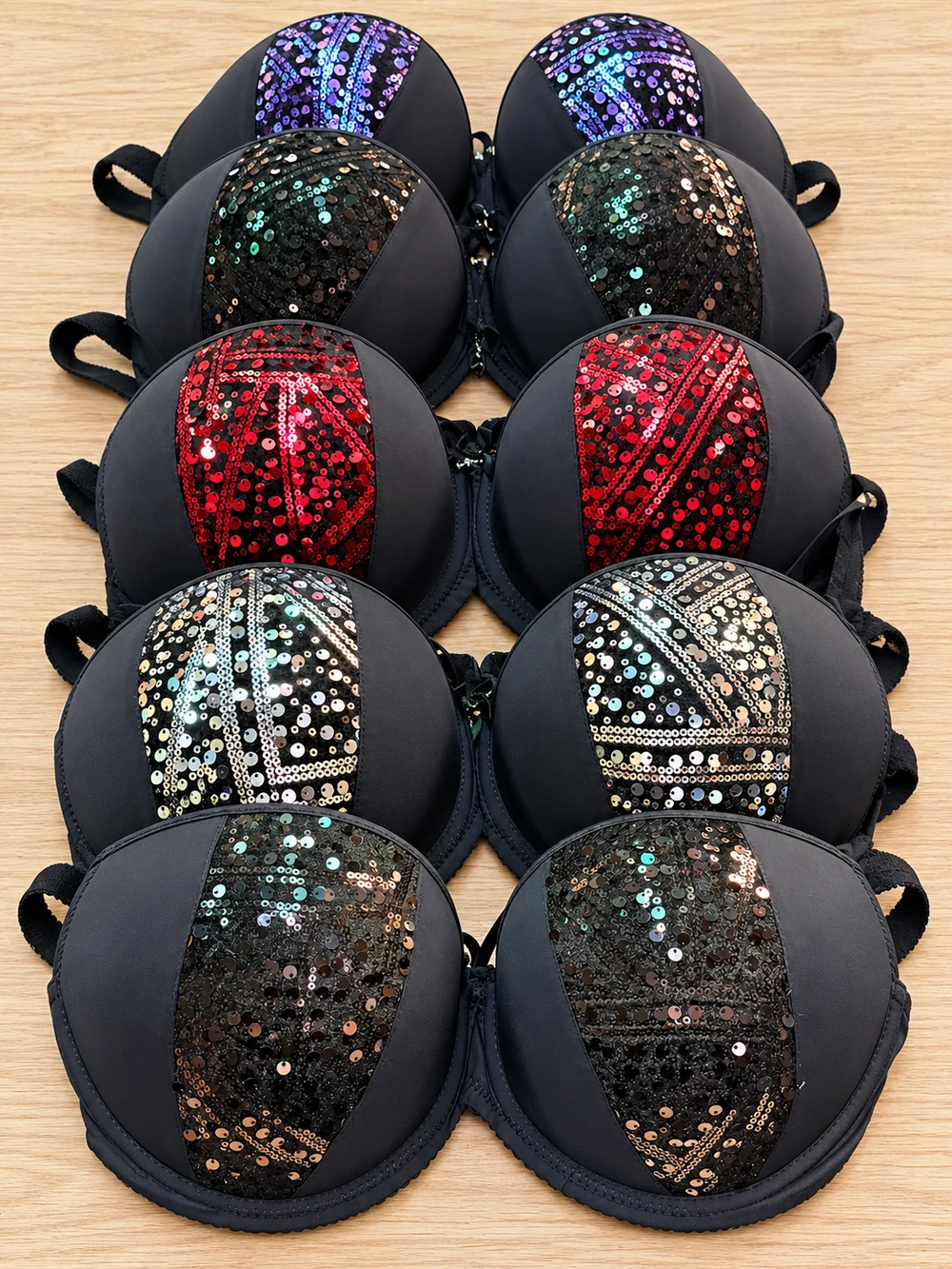 Sequin Panel Bra colour selection