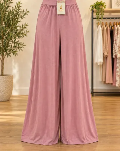 Dusty Pink Wide Leg Trousers