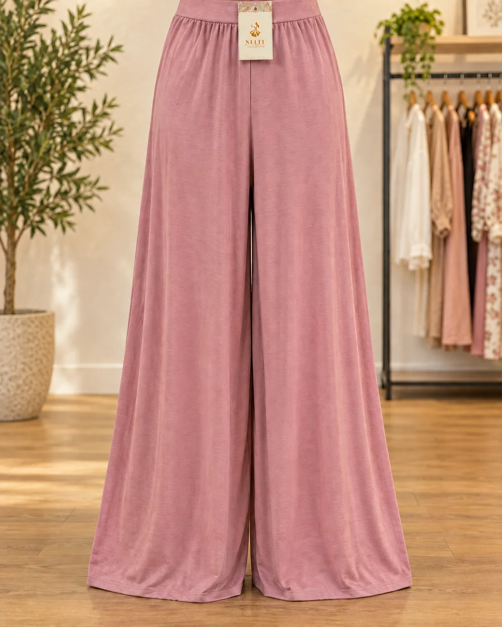 Dusty Pink Wide Leg Trousers