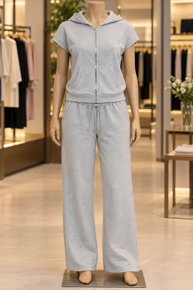 Light Grey Hooded Two Piece
