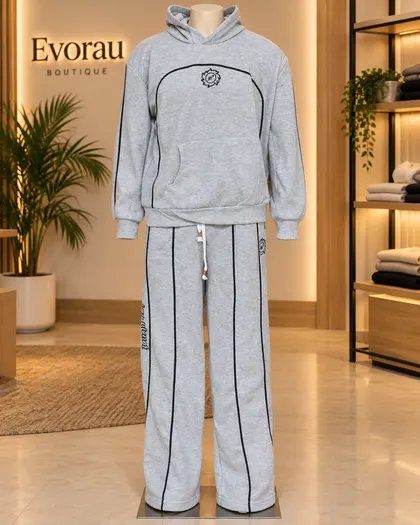 Light Grey Unisex Hooded Set