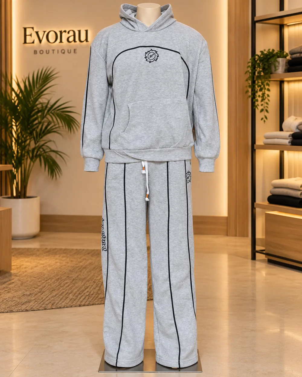 Light Grey Unisex Hooded Set