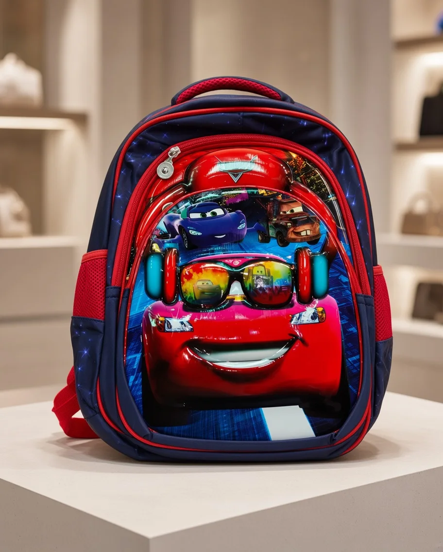 Navy & Red Cars Backpack