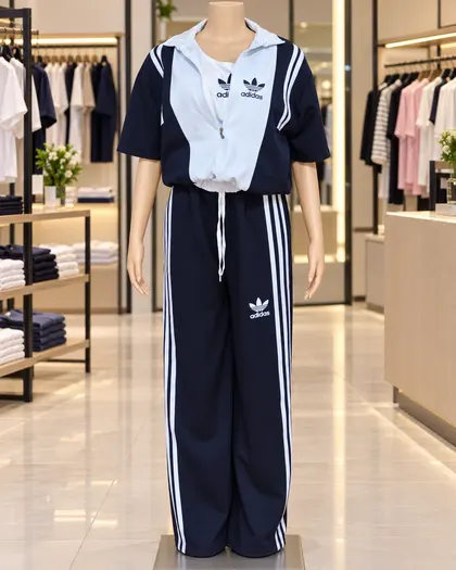 Navy White Athletic Set