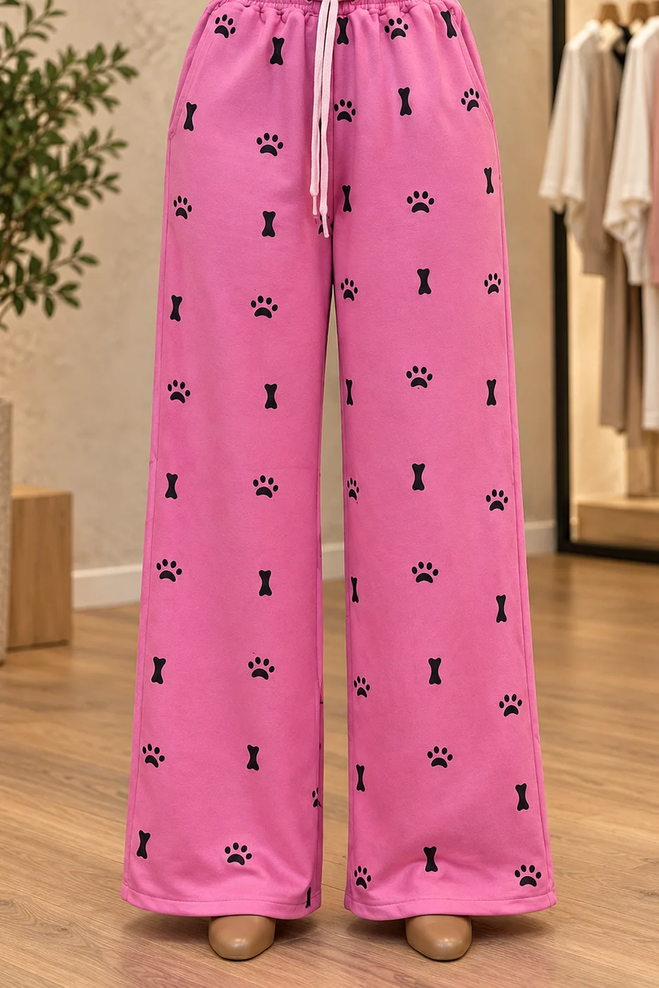 Pink Paw Bone Trousers