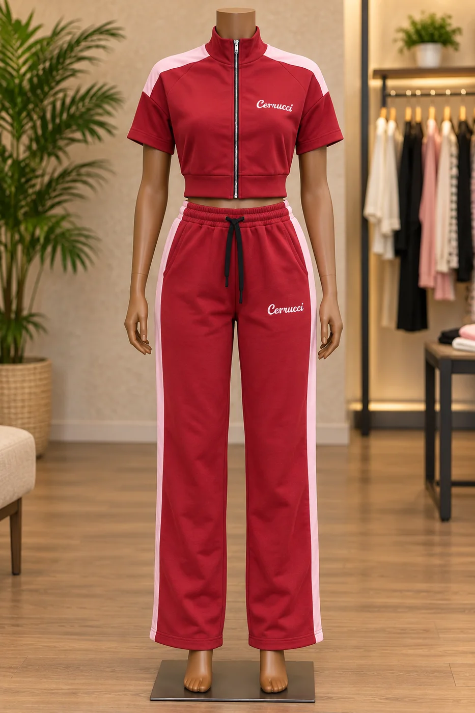 Red Pink Cerrucci Two Piece