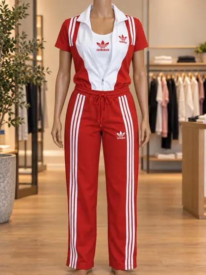Red White Adidas Three Piece
