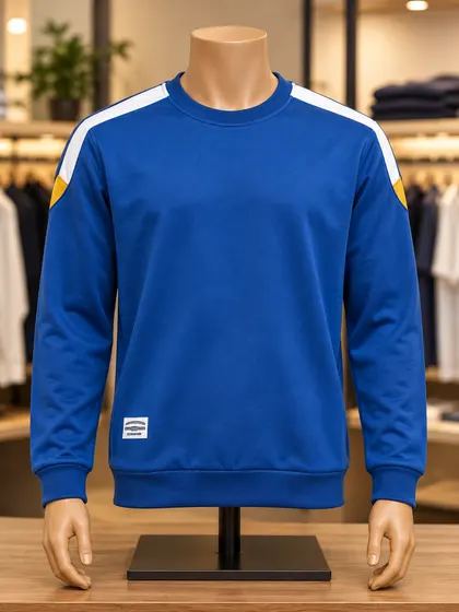 Royal Blue Striped Shoulder Sweatshirt