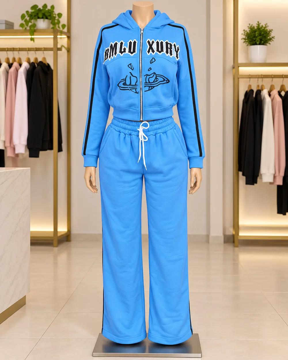 Sky Blue Hooded Tracksuit