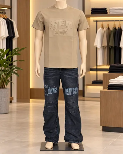 Tan SF9 Top Dark Jeans Outfit
