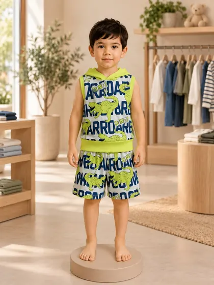 Boys Colorful Graphic T-Shirt & Shorts Set
