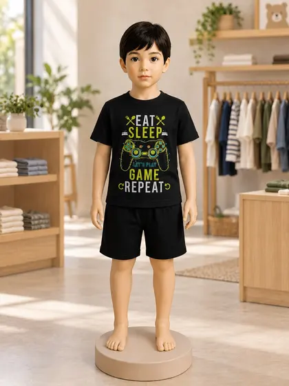 Boys Game Print T-Shirt & Shorts Set