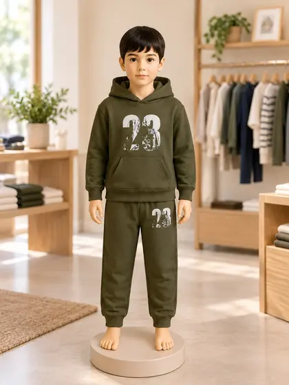 Boys Green Hoodie & Jogger Set