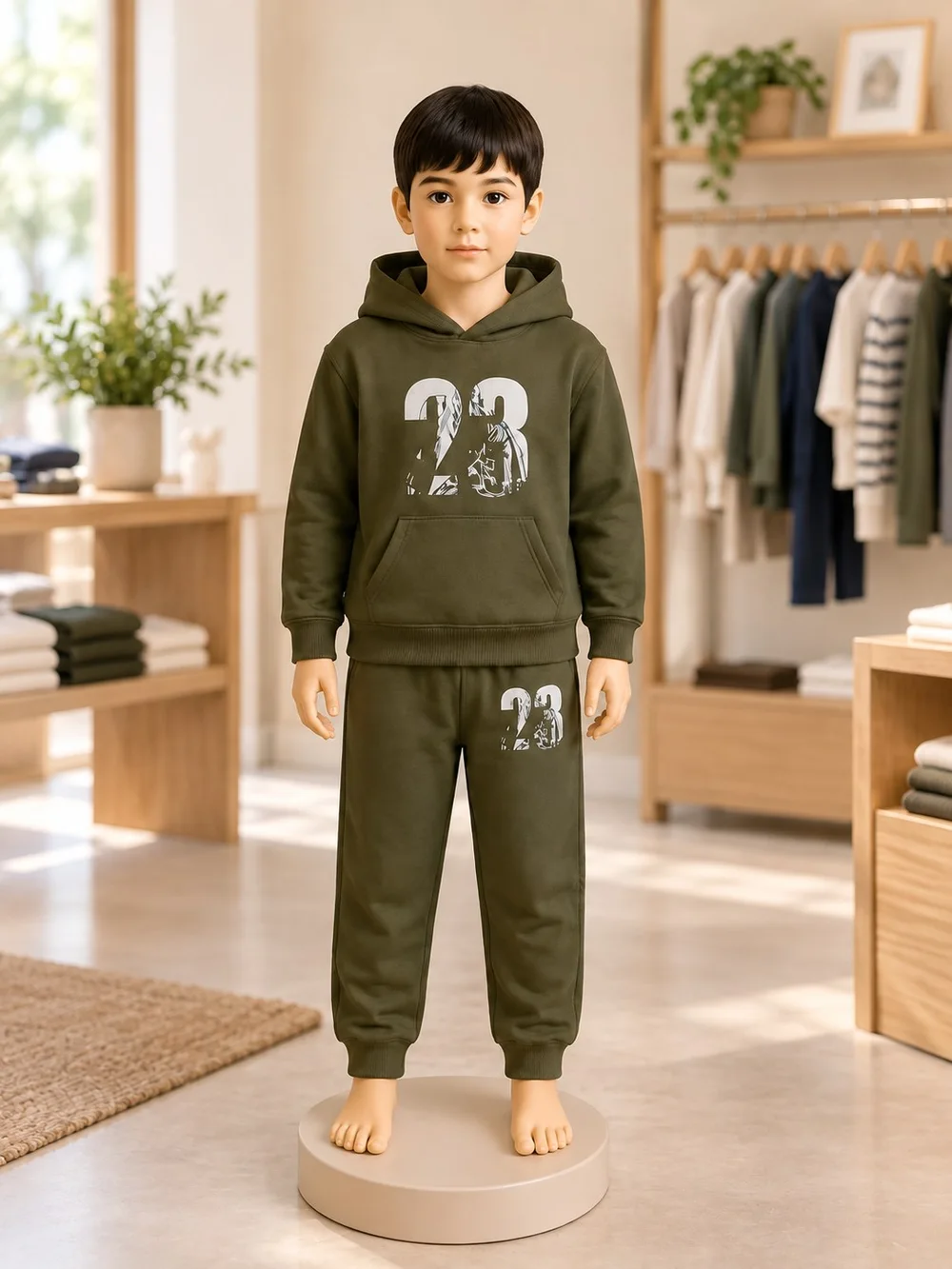 Boys Green Hoodie & Jogger Set