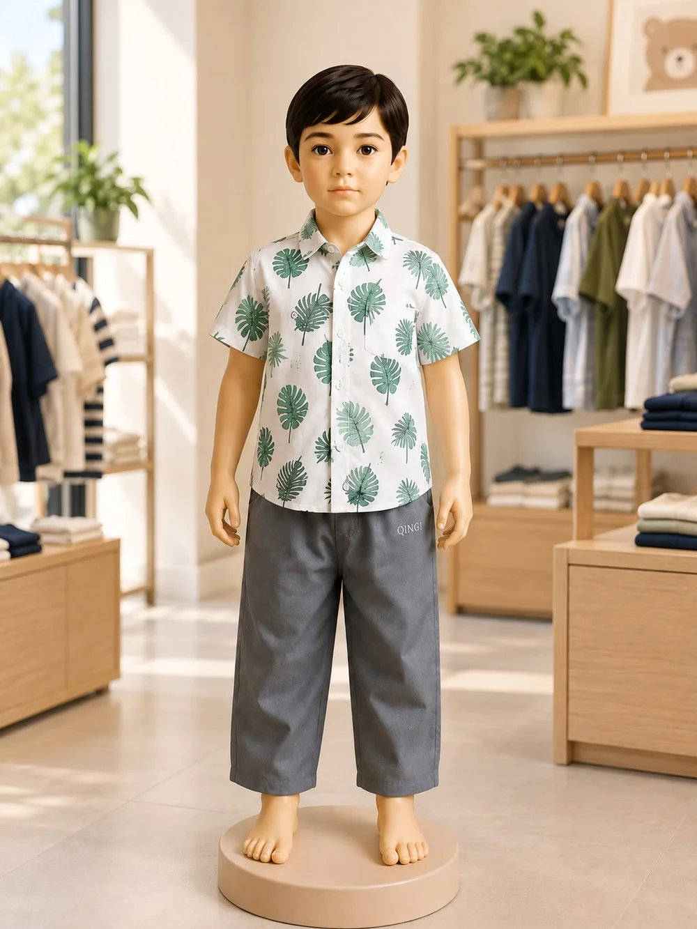Boys Printed Shirt & Trousers Set