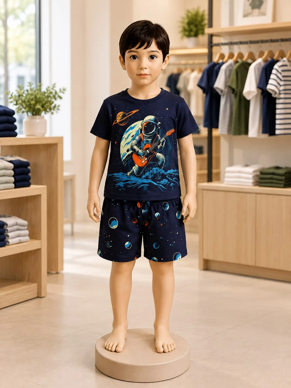 Boys Printed T-Shirt & Shorts Set