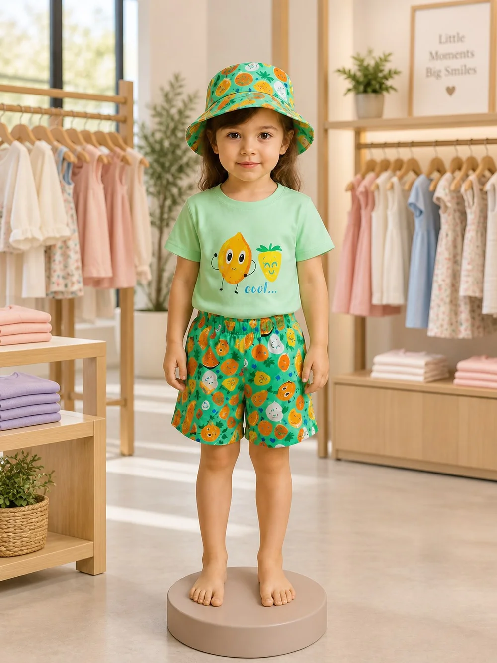 Girls Dinosaur Print Top & Shorts Set
