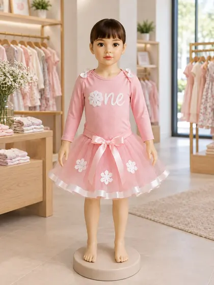 Girls Pink Floral Dress