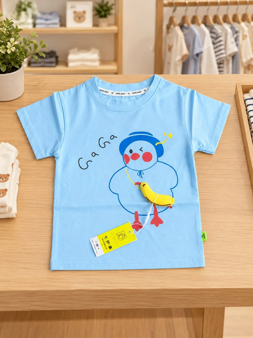 Kids Blue Cartoon Print T-Shirt