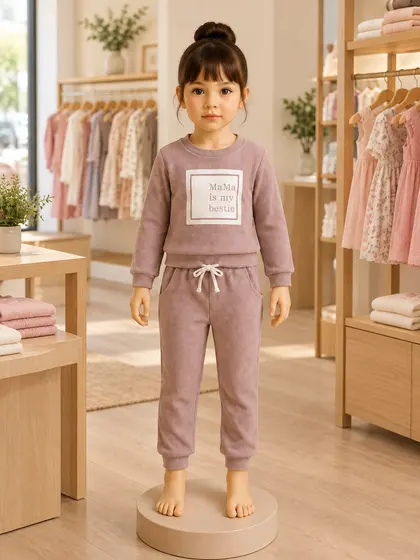 Kids Mauve Hoodie & Jogger Set