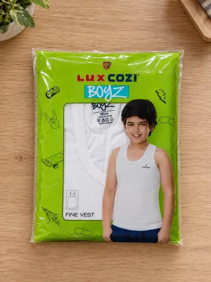 Boys' White Luxcozi Singlet