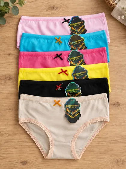 Cotton Panties with Lace Trim