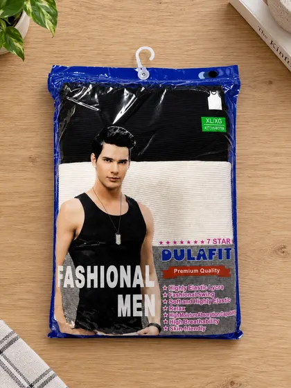 Men's Black & White Singlet