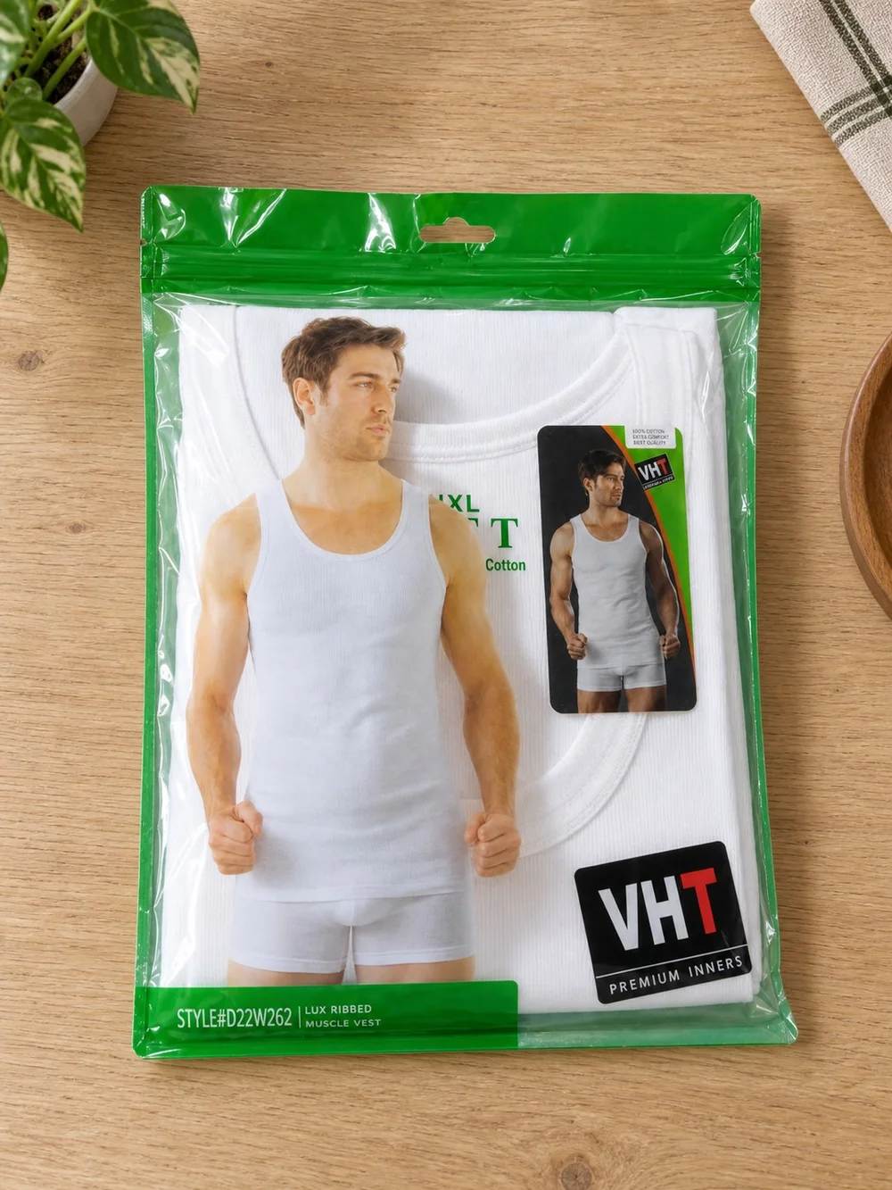 Men's White Premium Vest Singlet