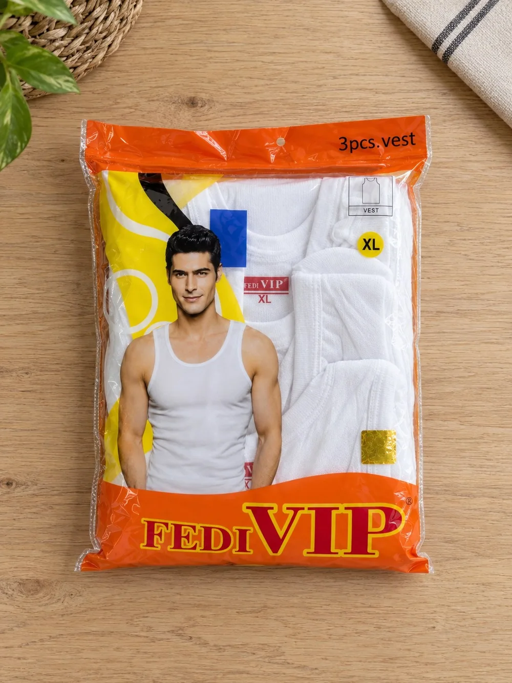 Men's White Vest 3-Pack Singlet