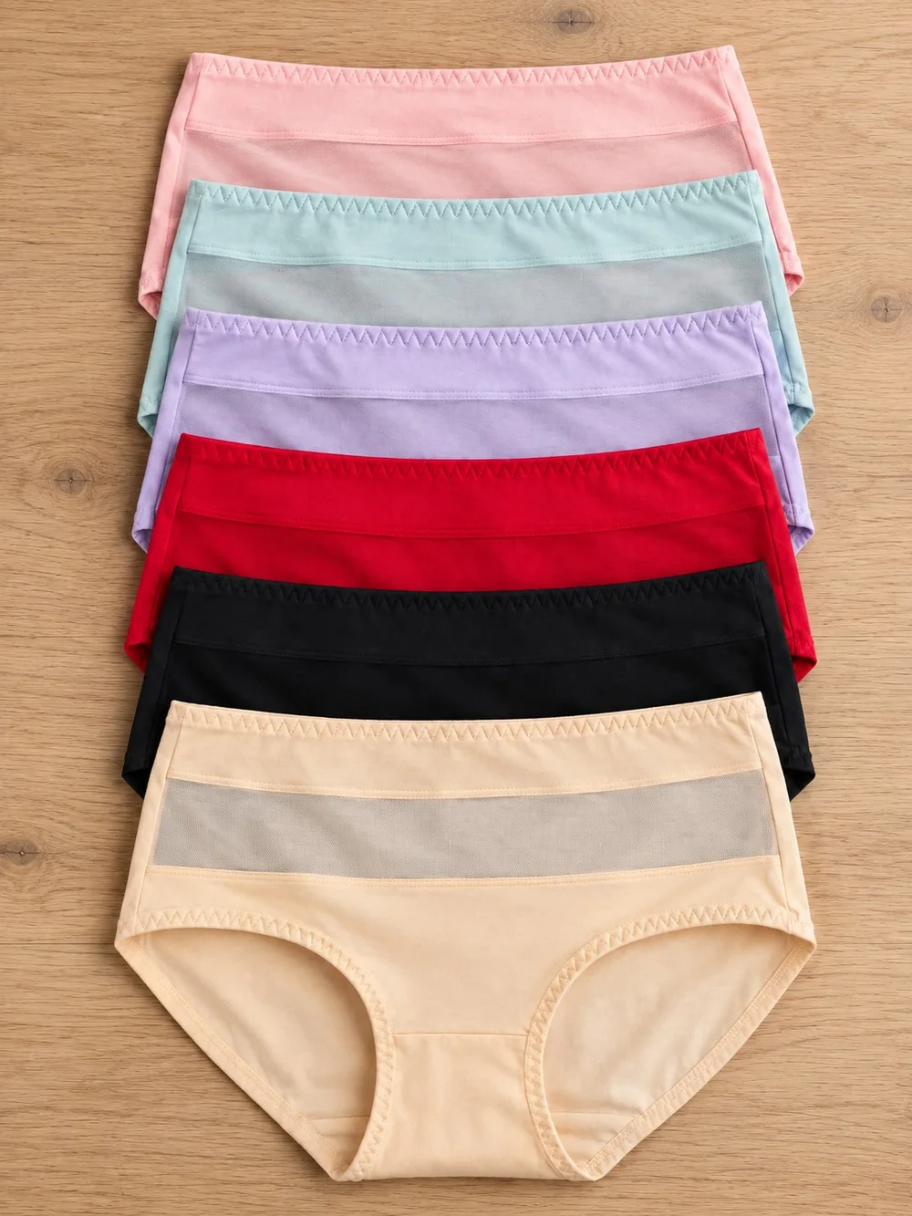 Seamless Mesh Panel Panties