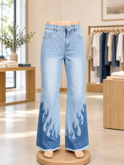 Premium Men's Flame Denim Jeans