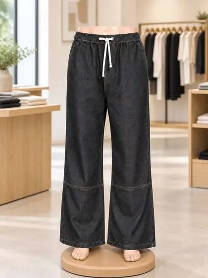 Premium Men's Wide-Leg Denim Trousers