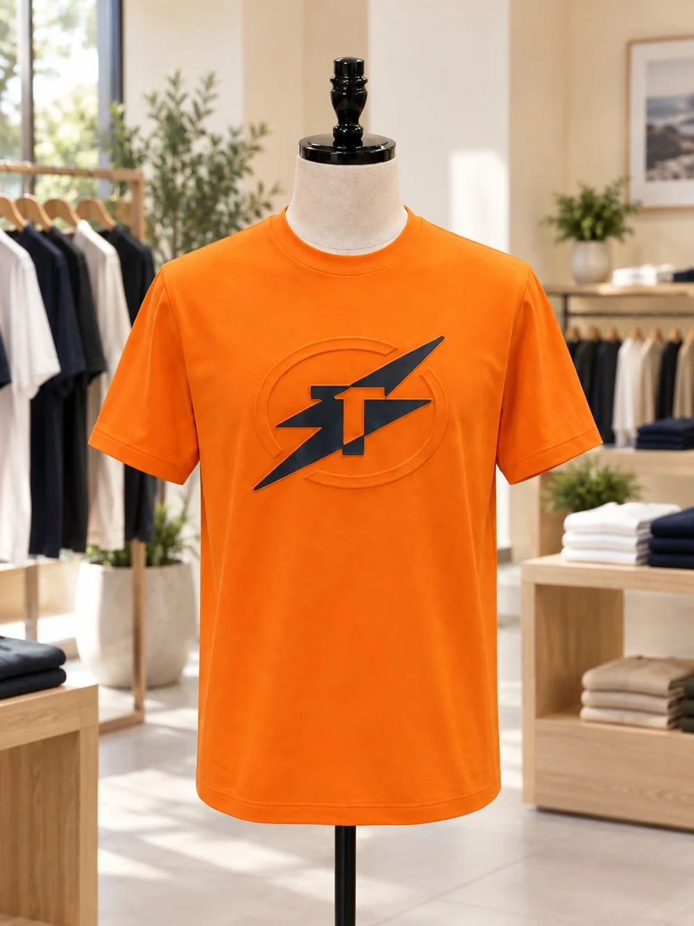 Thunder Strike Graphic Round Neck T-Shirt