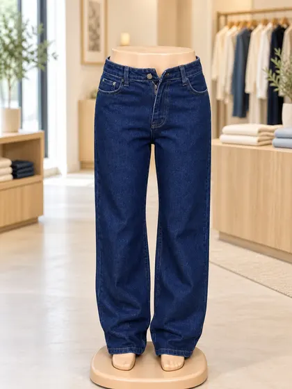 Classic Wide-Leg Denim Jeans