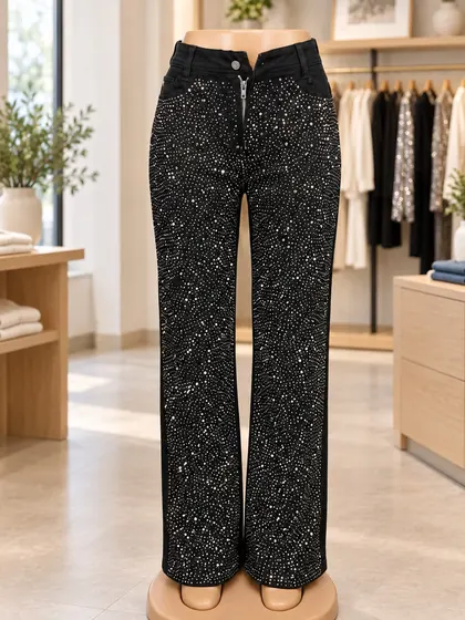 Midnight Crystal Denim Pants