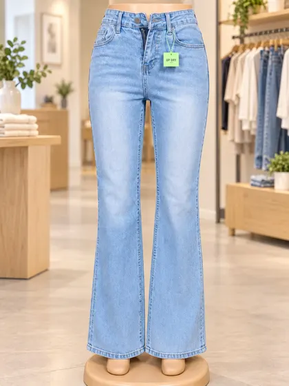 Sky Blue Flare Denim Jeans